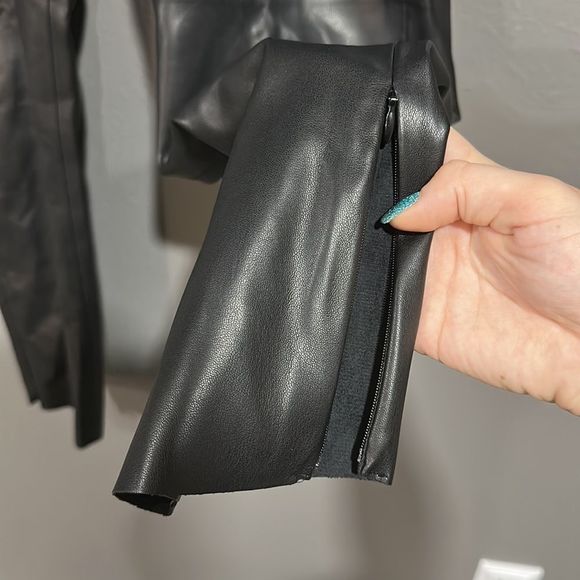 Zara Black Leather Leggings - Picture 5 of 7
